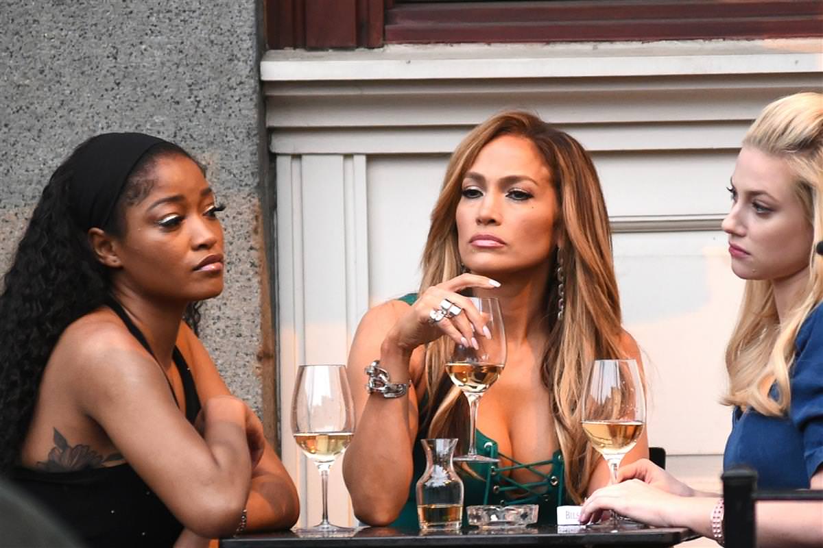 Jennifer Lopez, Keke Palmer and Lili Reinhart Filming Hustlers on set in New York